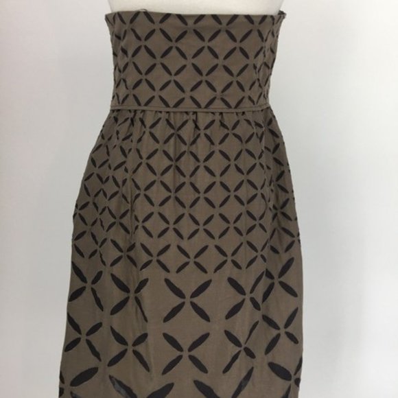 J. Crew Sleeveless Brown Embroidered Dress S 10 - Picture 2 of 8